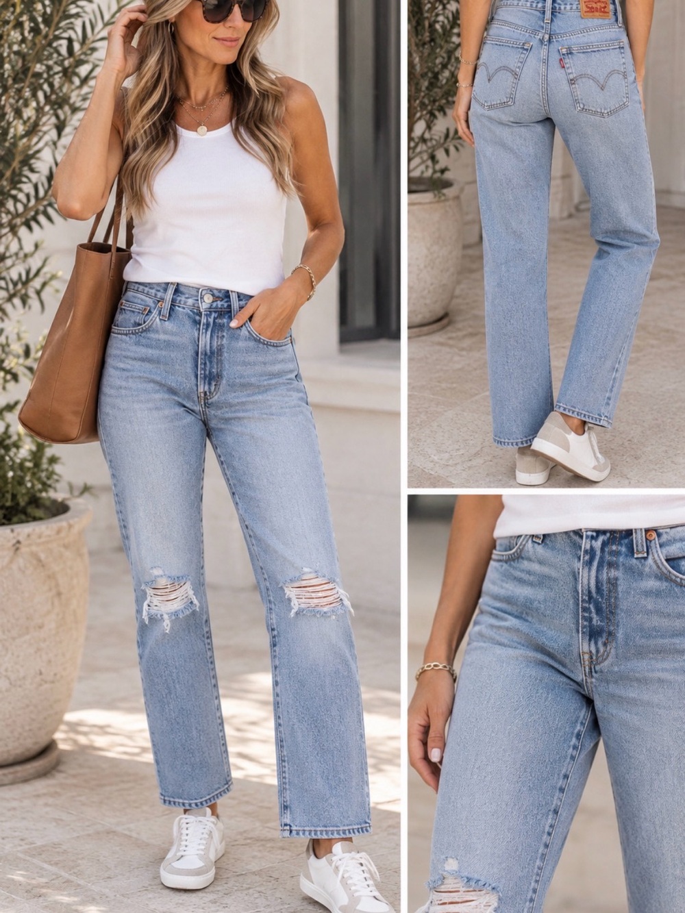 Levi's Light Blue Straight Leg Distressed Women’s Jeans